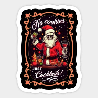 Skull Santa Bartender Sticker